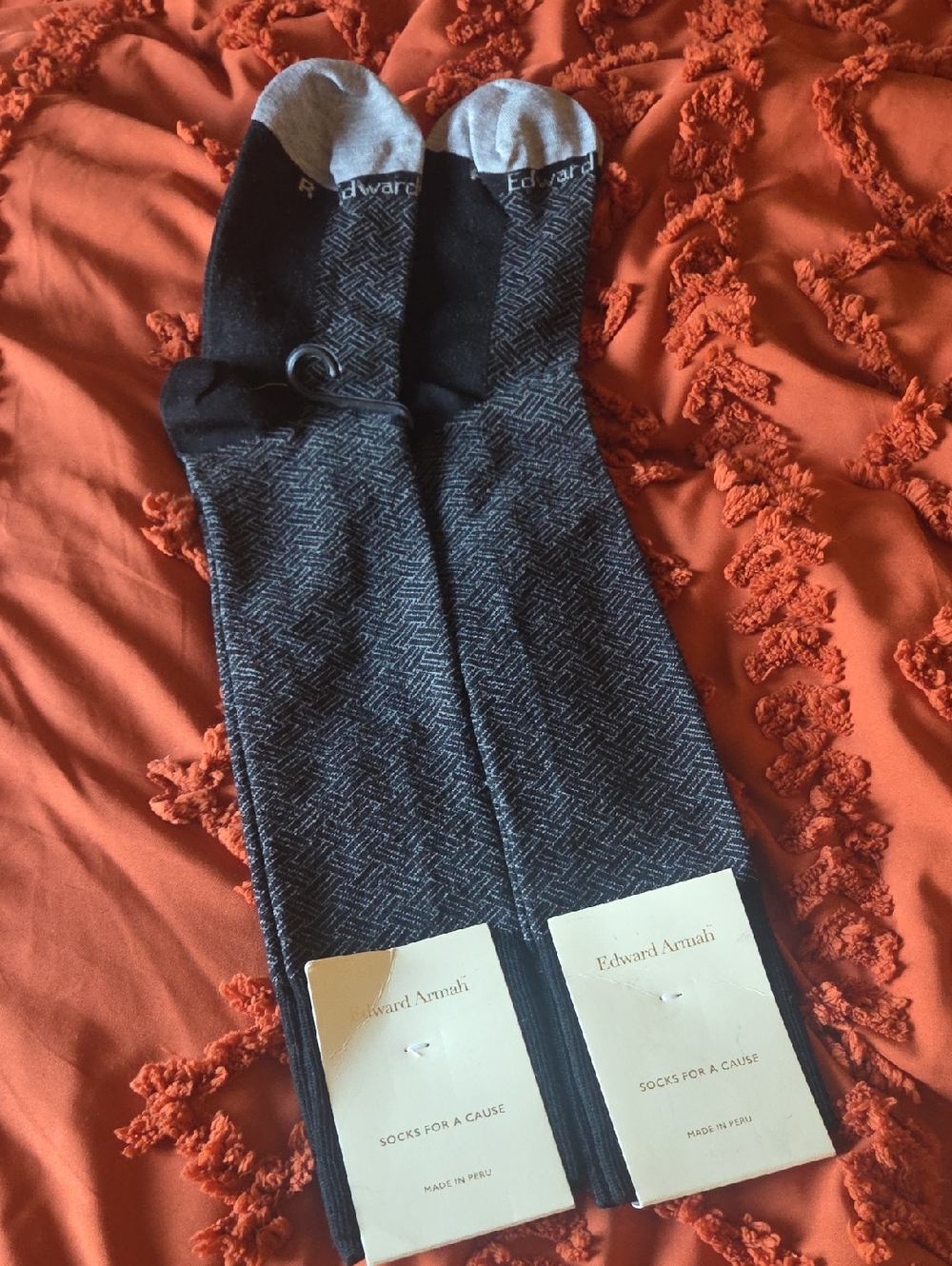 Edward Armah Gray Patterned Dress Socks
